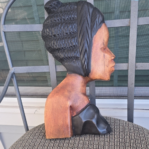 Handcrafted Wooden Bust Sculpture 15inch 2lbs